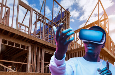 A person with VR glasses