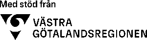 Med stöd från VGR lång logotyp ovanför svart