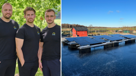Sunsurf Solar's floating solar plant in place in Säve