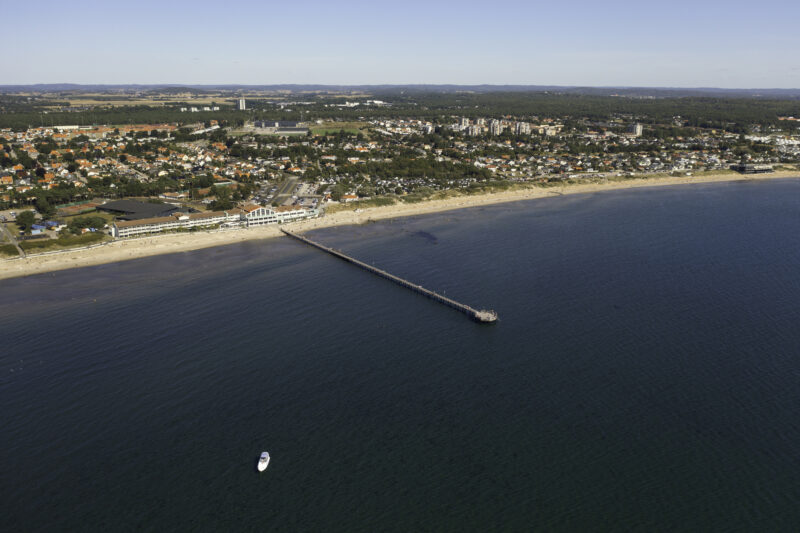 Flygfoto över Falkenbergs kust
