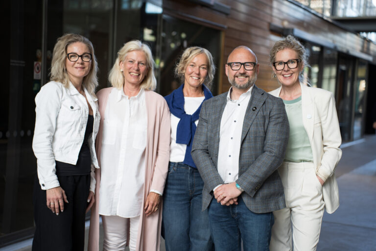 Innovatum Science Park's management team: Frida Finnman (future incubator manager), Carina Nowak (head of project activities), Anneli Johansson (CFO), Mats Bjälkholm (strategist) and Linda Bohlin Trajkovski (CEO).