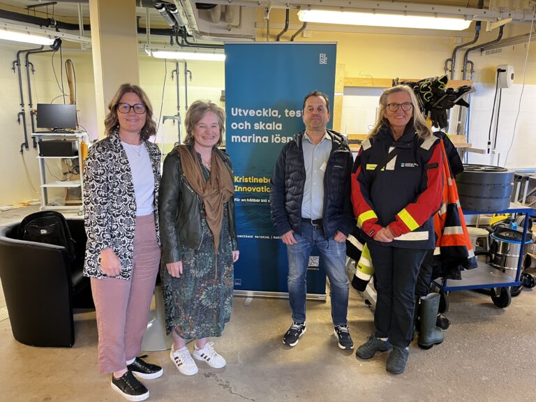 In the photo, from left: Sonja Andrén, Innovatum Science Park; Anne Bergeld Gunnäs, Fyrbodal Municipal Association; Emiliano Pinori, project manager at RISE Research Institutes of Sweden; Katarina Gårdfeldt, director of the Swedish Polar Research Secretariat.